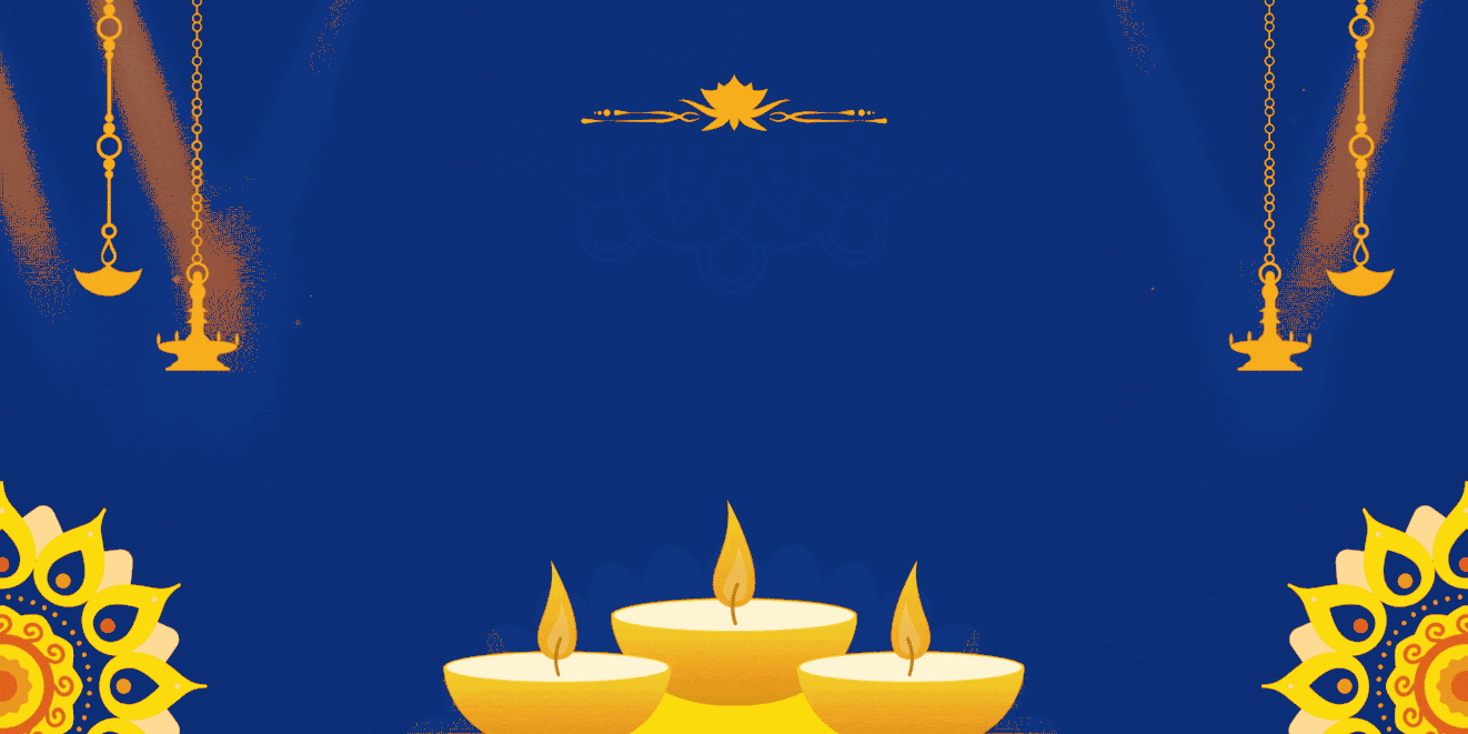 Home gold and red traditional diwali celebration banner